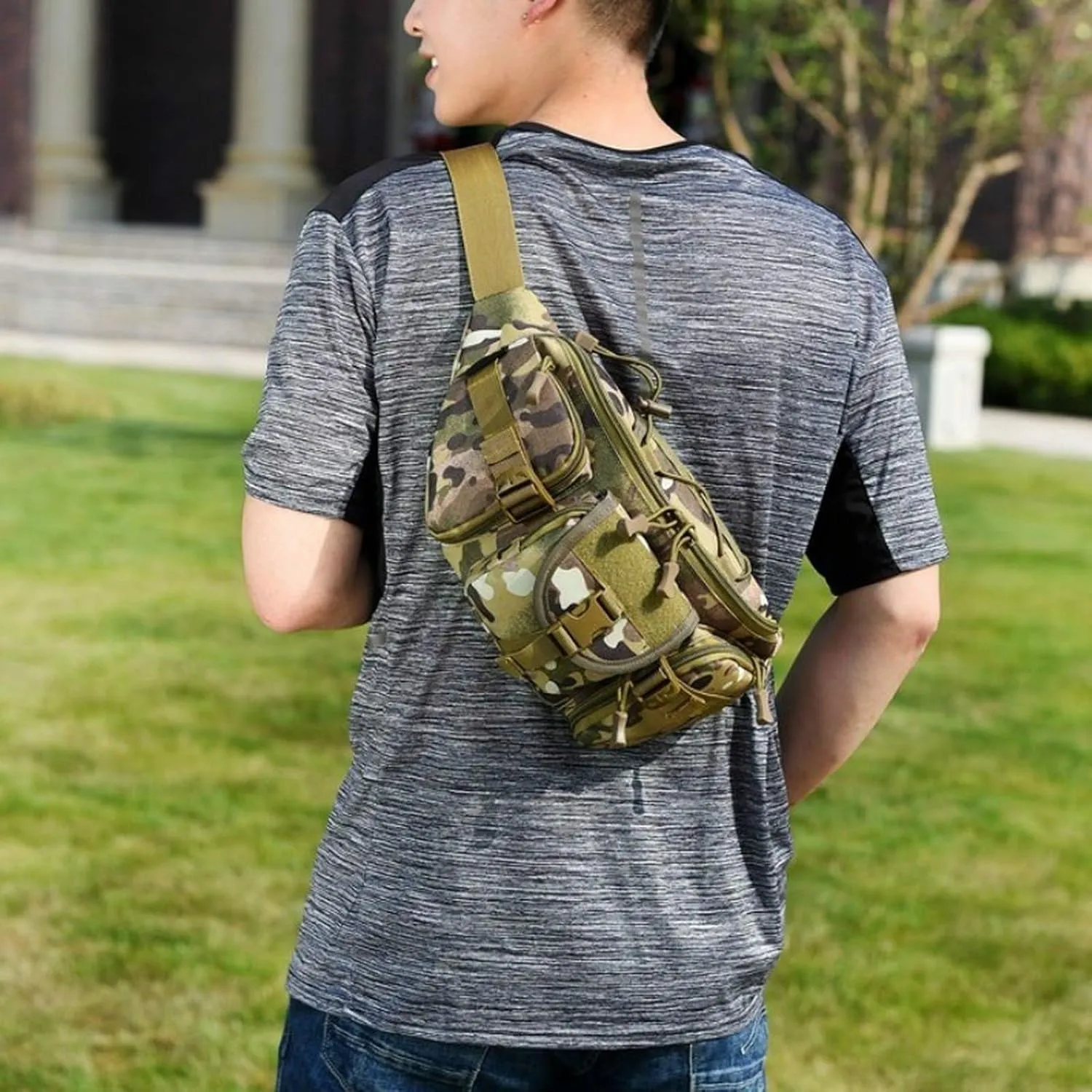 Water Resistant Tactical Waist Pack Bag Military Fanny Packs Hip Belt Bag Pouch for Hiking Climbing Outdoor Bumbag