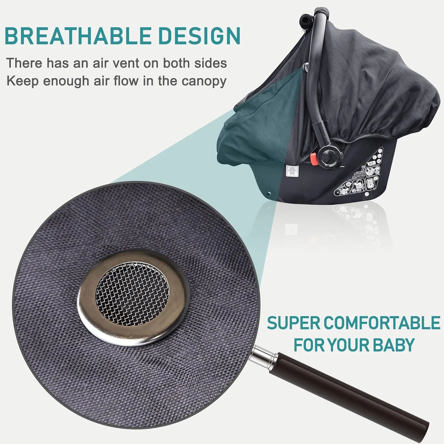 Waterproof Baby Car Seat Cover，YVMVDV Patented Cold Weather Carseat Cover for Babies,Infant Car Seat Cover Canopy for Boy Girls,Windproof Car Seat Canopy, Keeps Babies Warm and Cozy Black