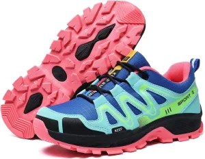 Waterproof Hiking Shoes Women Casual Lace-Up Non-Slip Lightweight Comfortable Running Tennis Fashion Sneakers for Women Walking Trekking Outdoor Shoes