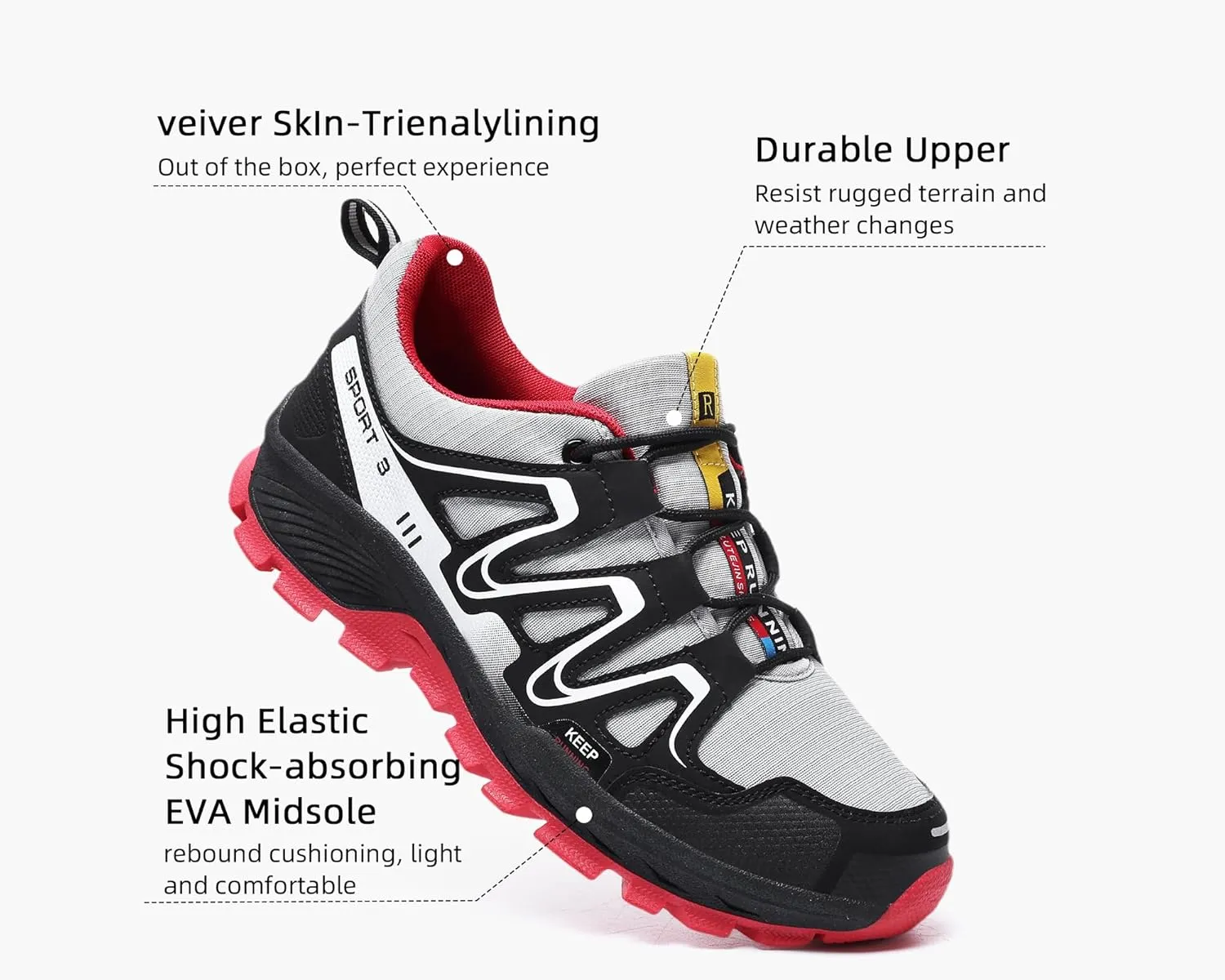 Waterproof Hiking Shoes Women Casual Lace-Up Non-Slip Lightweight Comfortable Running Tennis Fashion Sneakers for Women Walking Trekking Outdoor Shoes