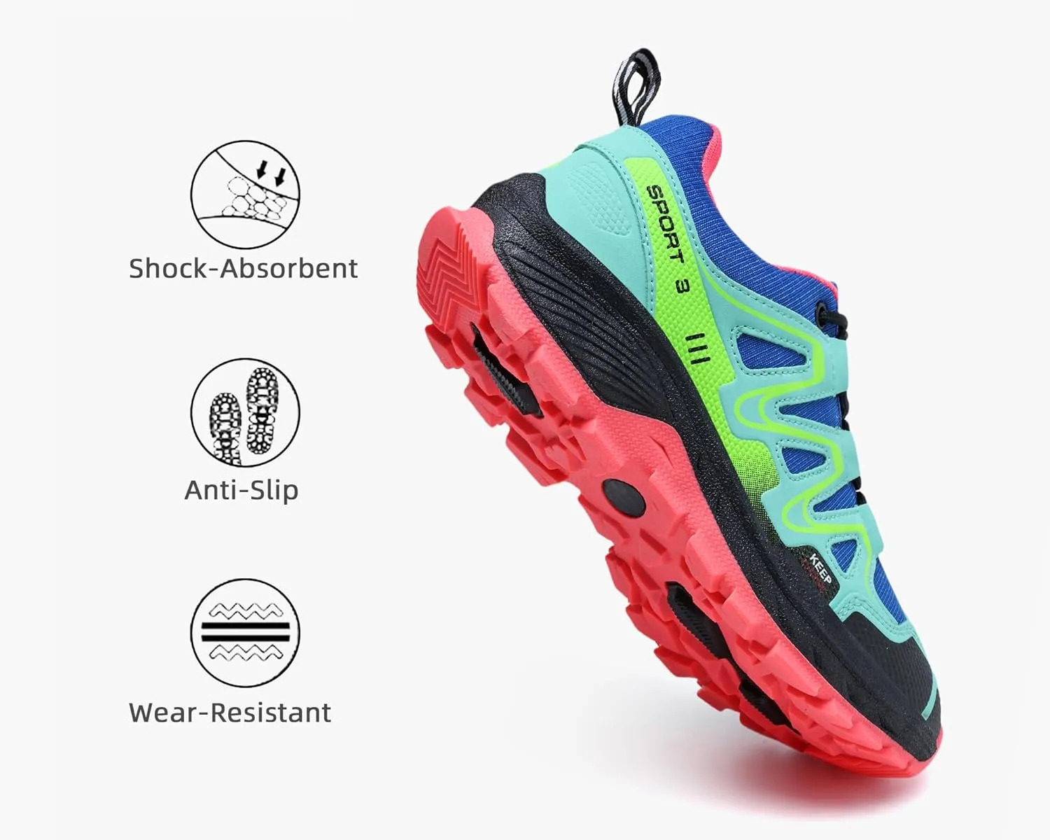 Waterproof Hiking Shoes Women Casual Lace-Up Non-Slip Lightweight Comfortable Running Tennis Fashion Sneakers for Women Walking Trekking Outdoor Shoes