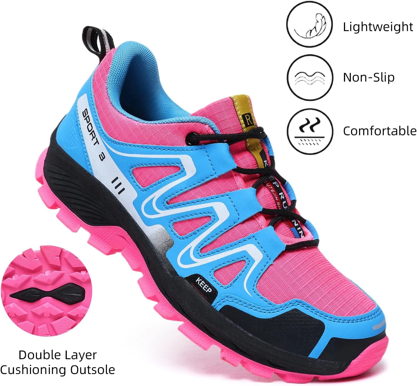 Waterproof Hiking Shoes Women Comfortable Lightweight Non-Slip Trekking Boots Fashion Walking Shoes for Women Tennis Outdoor Sneakers