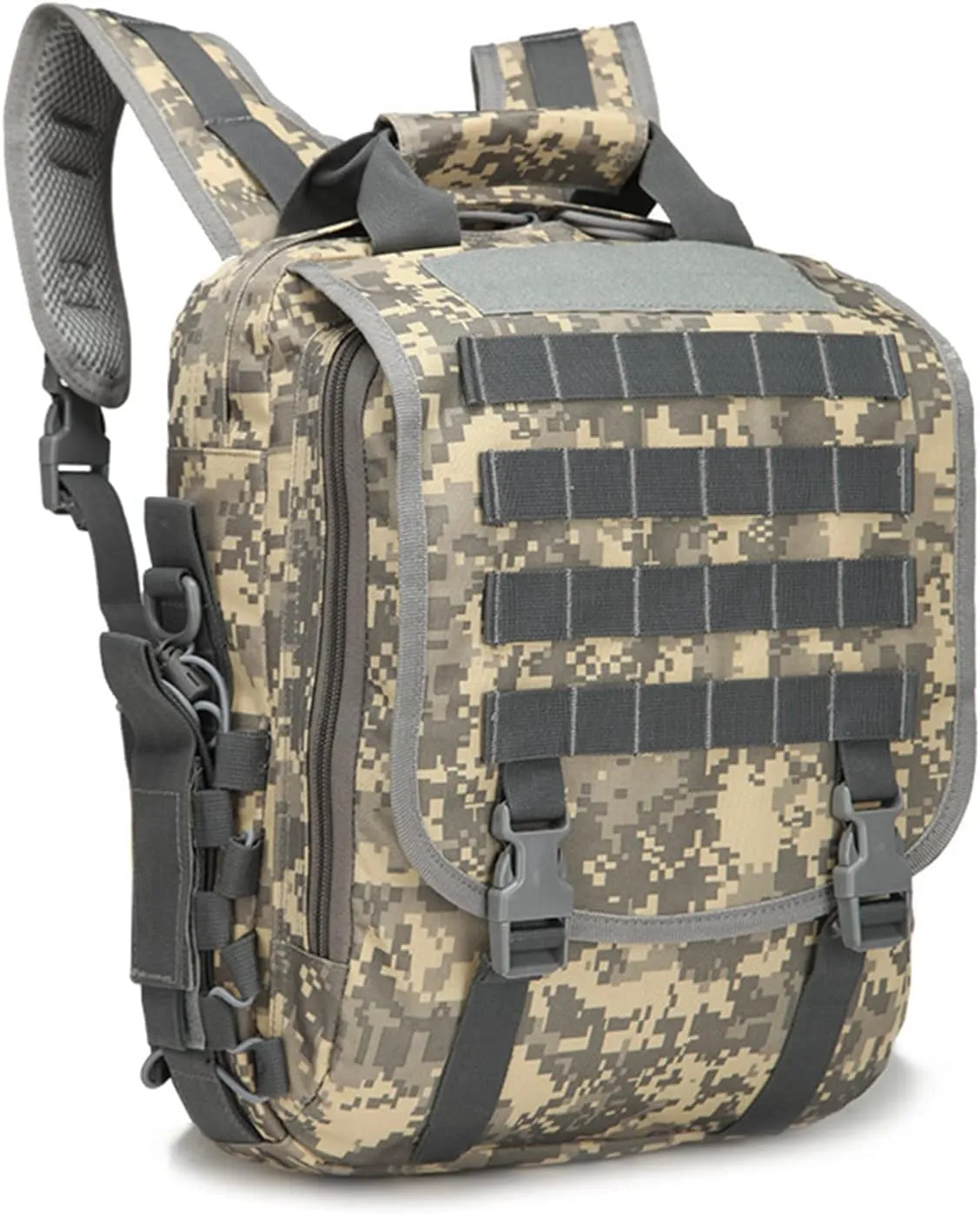 Waterproof Military Tactical Molle Backpack, 14"(inch) Laptop Sling Bag for Hiking Travel Trekking Camping