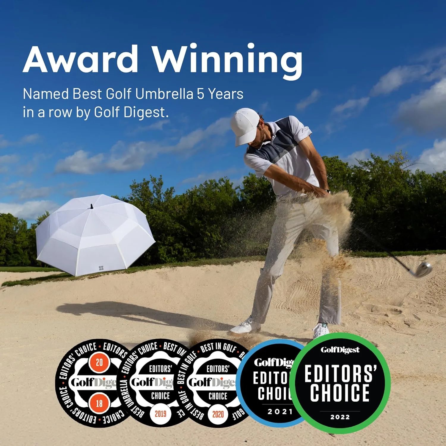 Weatherman Umbrella - Golf Lite Umbrella Extra Large Big Oversize Windproof for Golf Bag Push Cart w/ UV Protection - Waterproof Heavy Duty Umbrellas for Rain Sun for Men Women - Resists Up to 55 MPH Winds (Black)