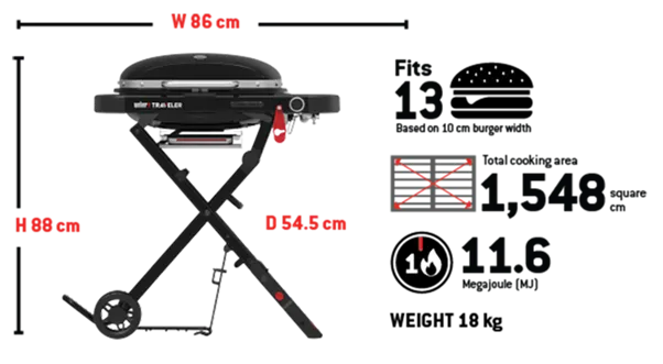 Weber Traveler Compact BBQ - Black