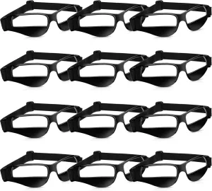 Weewooday 12 Pack Basketball Dribbling Goggles Adjustable Sport Training Glasses Aid for Team Training Aid Basketball Equipment Safety Specs for Adult Teenagers Youth, 8.5 x 2 Inch