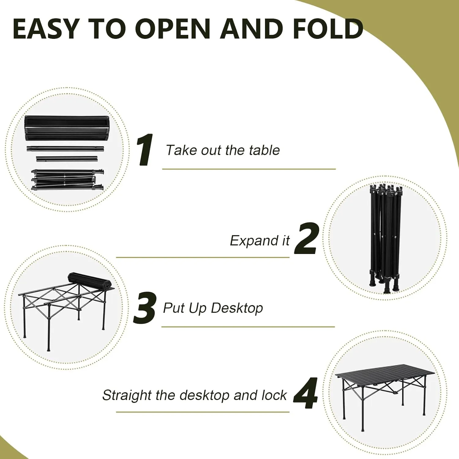 WEI WEI GLOBAL 37x20 Portable Folding Camping Table, Ultralight Collapsible Table Outdoor Camp Table, Portable Outdoor Picnic Table, Compact Camping Side Table for Travel Hiking, Camping