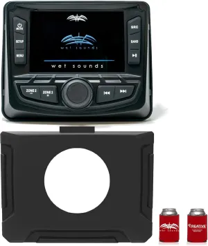 wet sounds Stinger SPXRZRDASH 2014-2018 (19 Classic) Polaris RZR Universal 3" Gauge Dash KIT WS-MC2 Waterproof Radio
