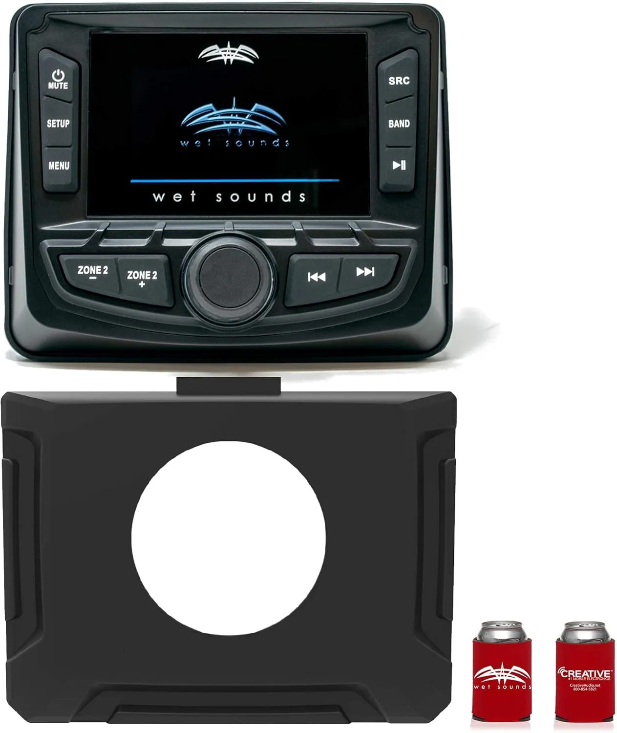 wet sounds Stinger SPXRZRDASH 2014-2018 (19 Classic) Polaris RZR Universal 3" Gauge Dash KIT WS-MC2 Waterproof Radio