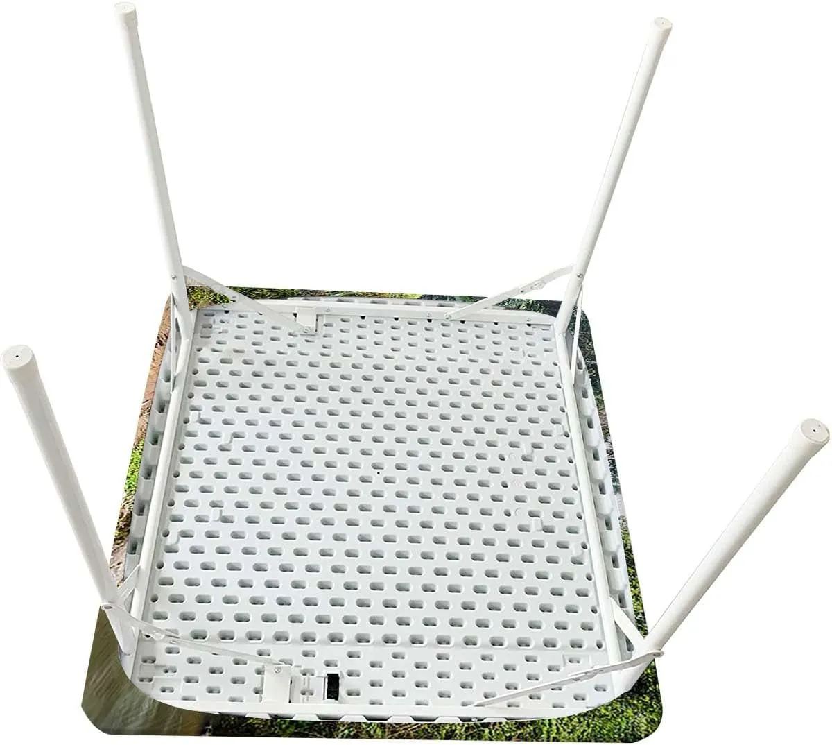 White Green Rectangle Table Cloth Cover, Waterfall Down The Cliffs Deep in Forest Waterproof Tablecloths for Picnic, Camping, Indoor, Outdoor Scenery Fits up 5 Foot Tables