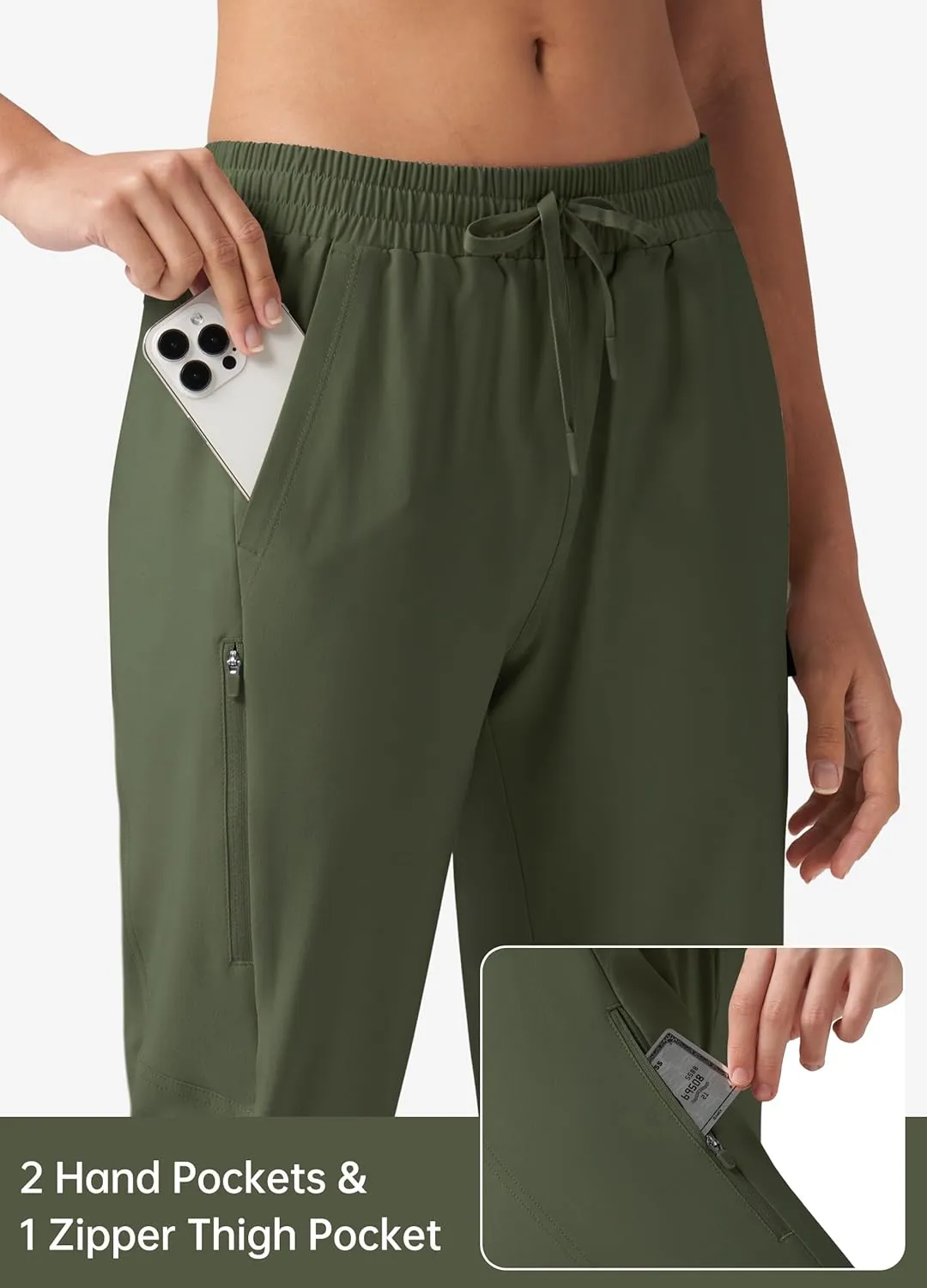 Willit Womens 15" Long Shorts Below Knee Length Capri Hiking Cargo Lightweight Quick Dry Water Resistant Zipper Pocket