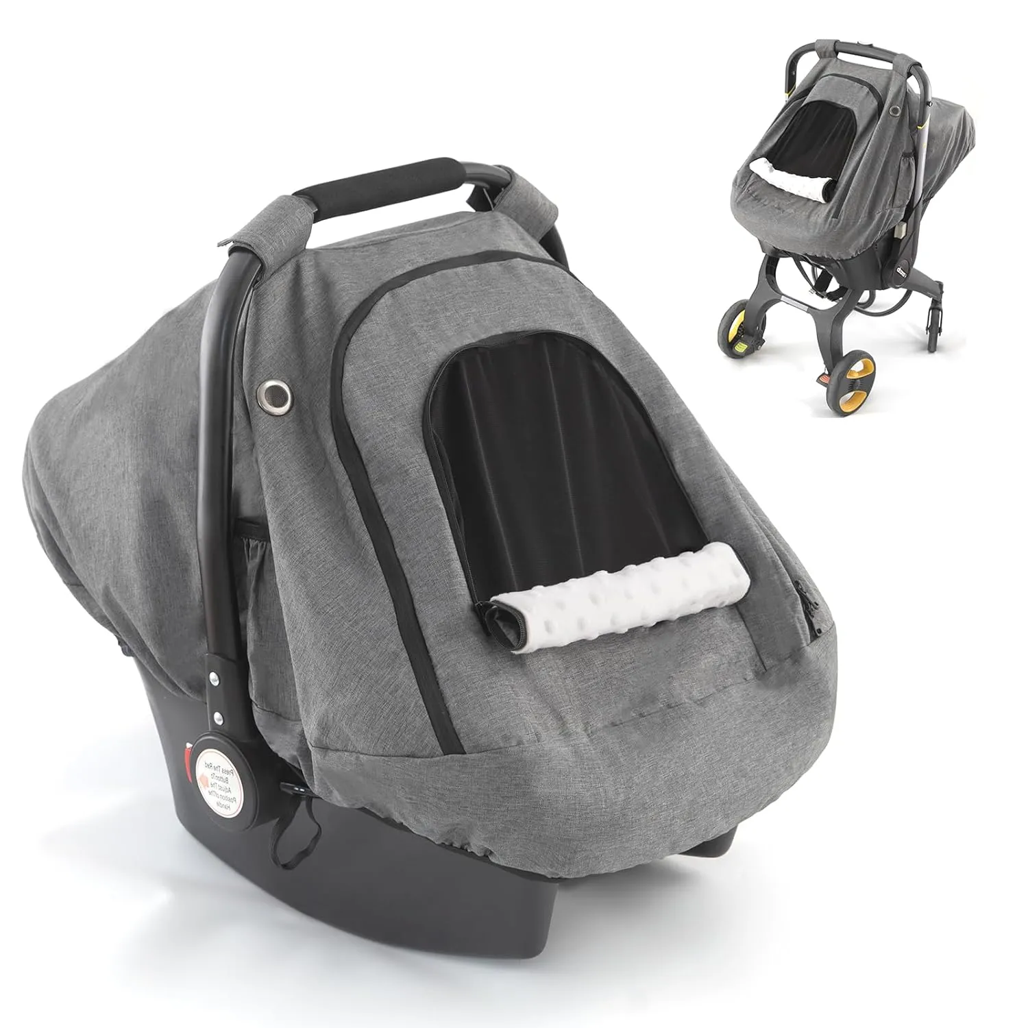Windproof Baby Car Seat Cover, Multi Use Windproof Winter Cold Weather Infant Warm Carseat Canopy for Newborn Boys and Girls（Dark Gray）