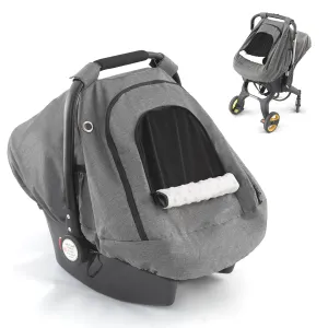 Windproof Baby Car Seat Cover, Multi Use Windproof Winter Cold Weather Infant Warm Carseat Canopy for Newborn Boys and Girls（Dark Gray）