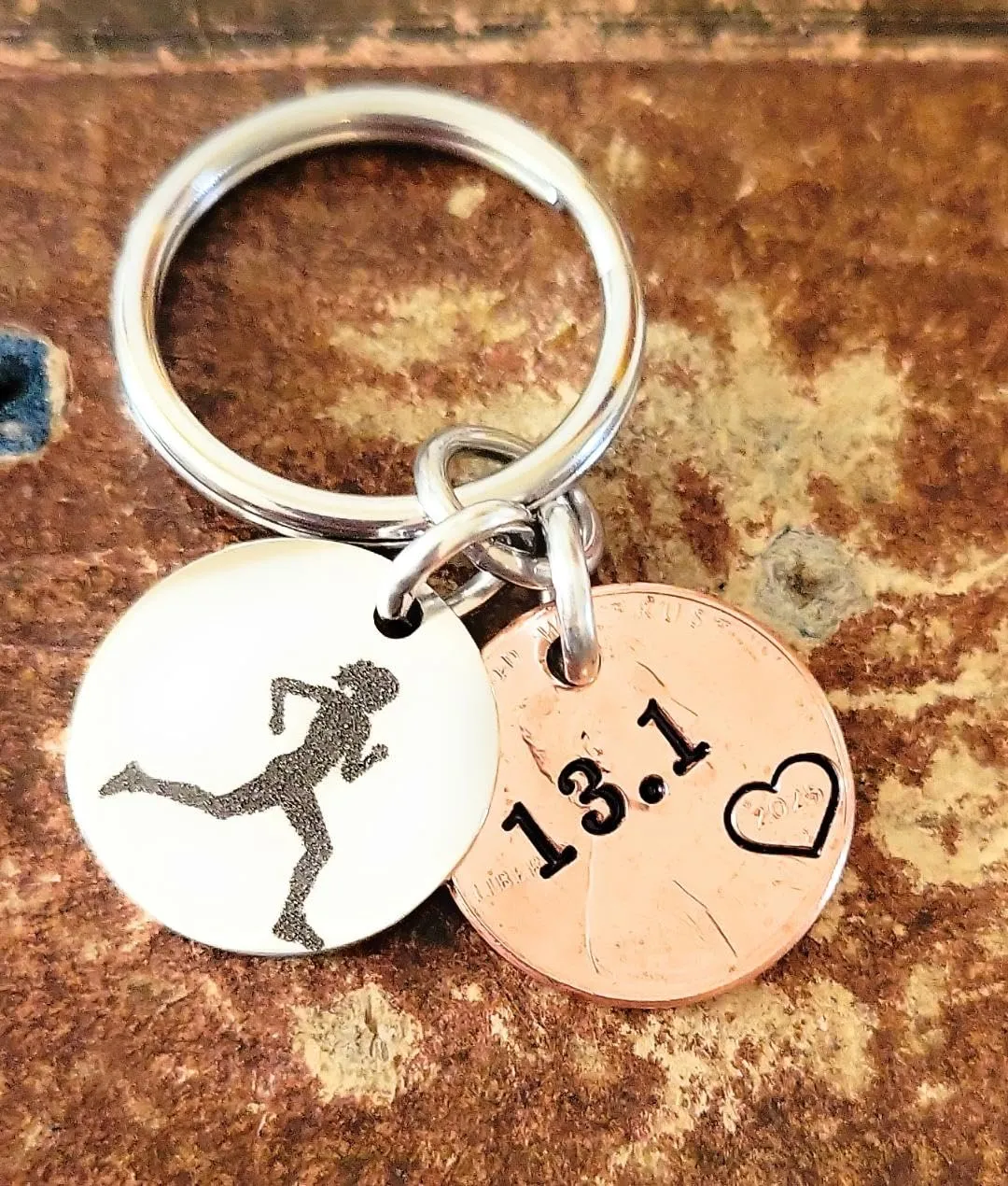 Womans Half Marathon, Runner Charm, Key Chain, 13.1, 2025 Penny, Race Day, Award, Milestone Piece