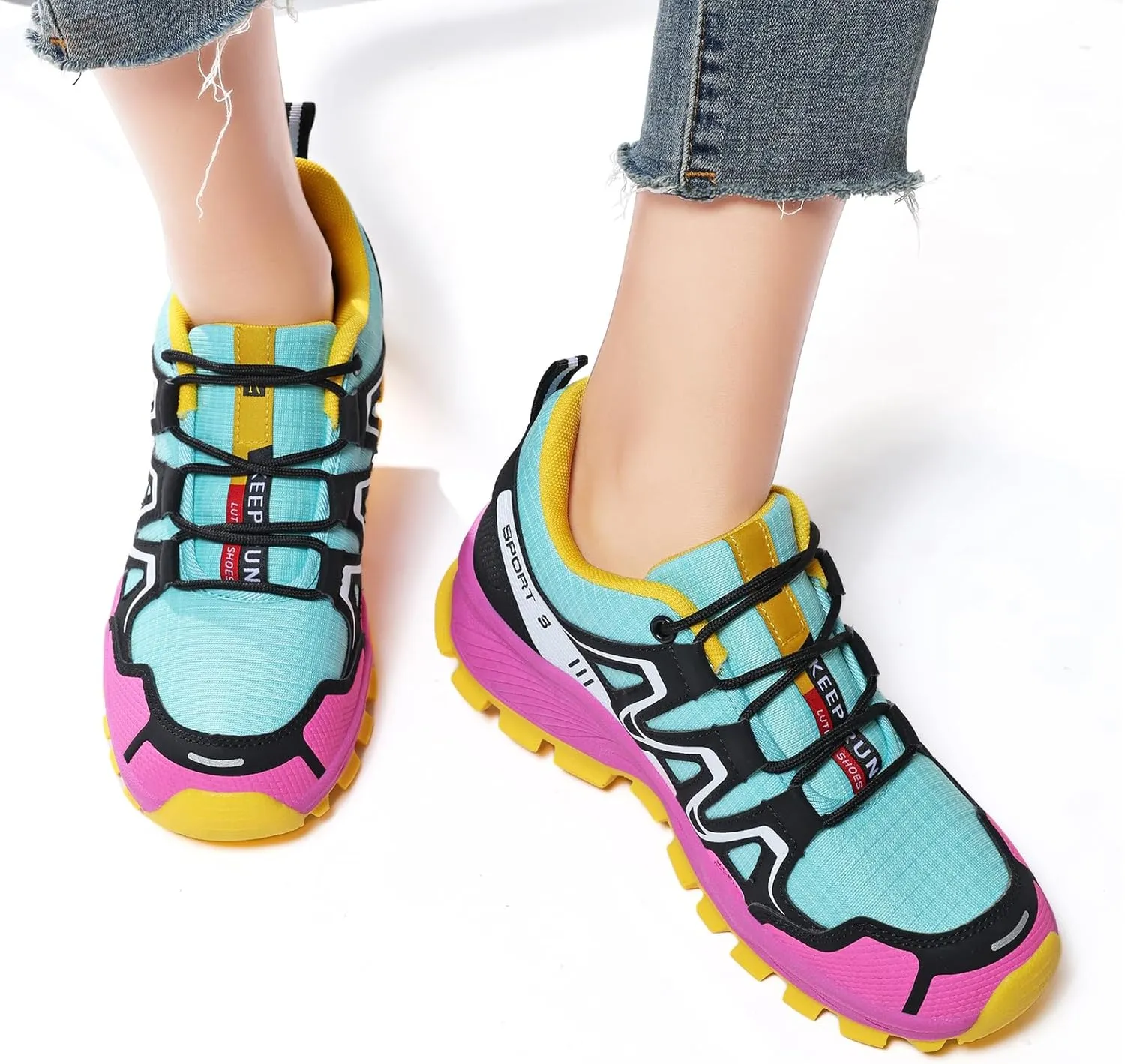 Women Fashion Sneakers Colorful Walking Leather Casual Shoes Lace-Up Non-Slip Lightweight Breathable Comfortable Running Tennis Platform Shoes for Women
