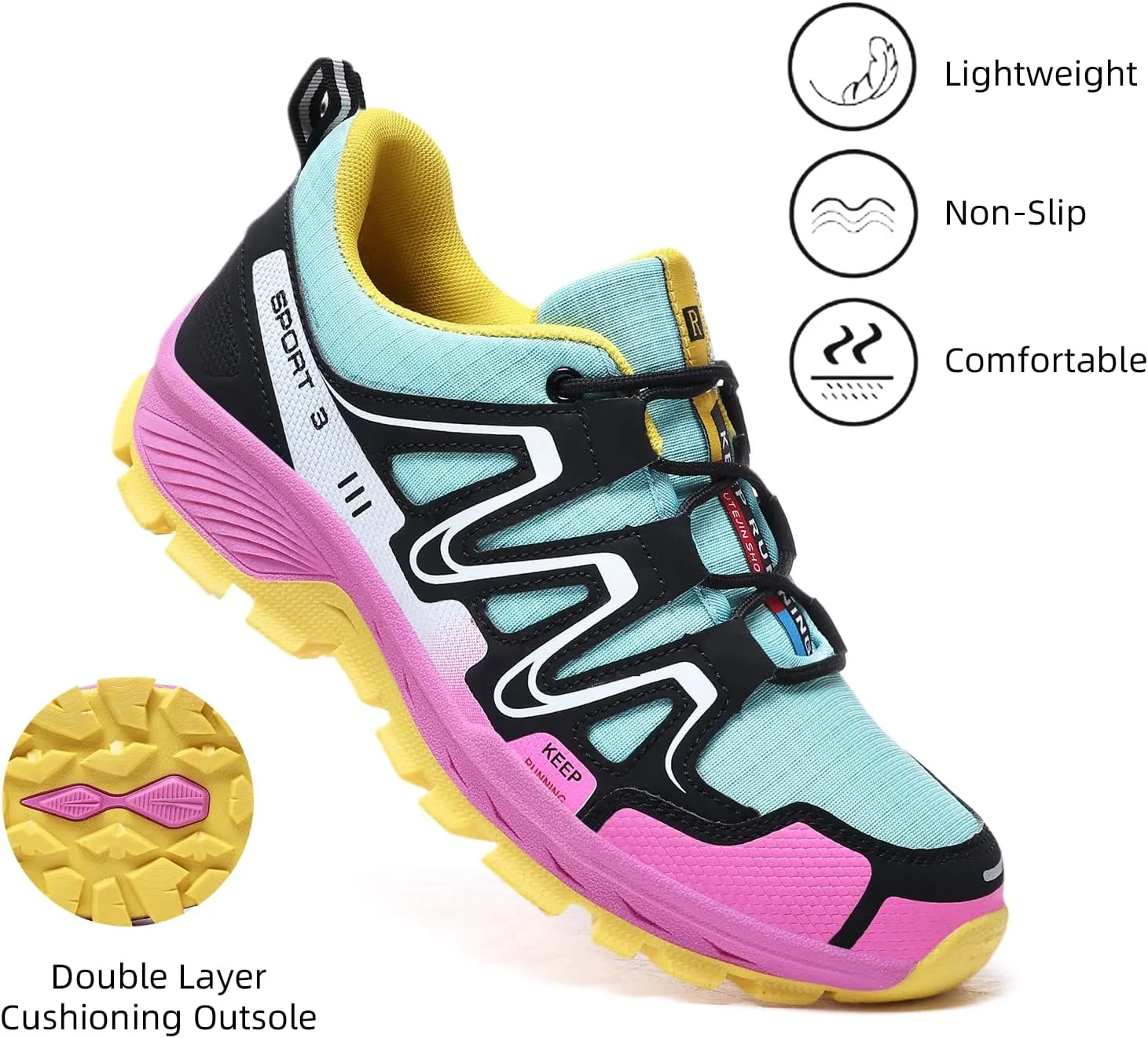 Women Fashion Sneakers Colorful Walking Leather Casual Shoes Lace-Up Non-Slip Lightweight Breathable Comfortable Running Tennis Platform Shoes for Women