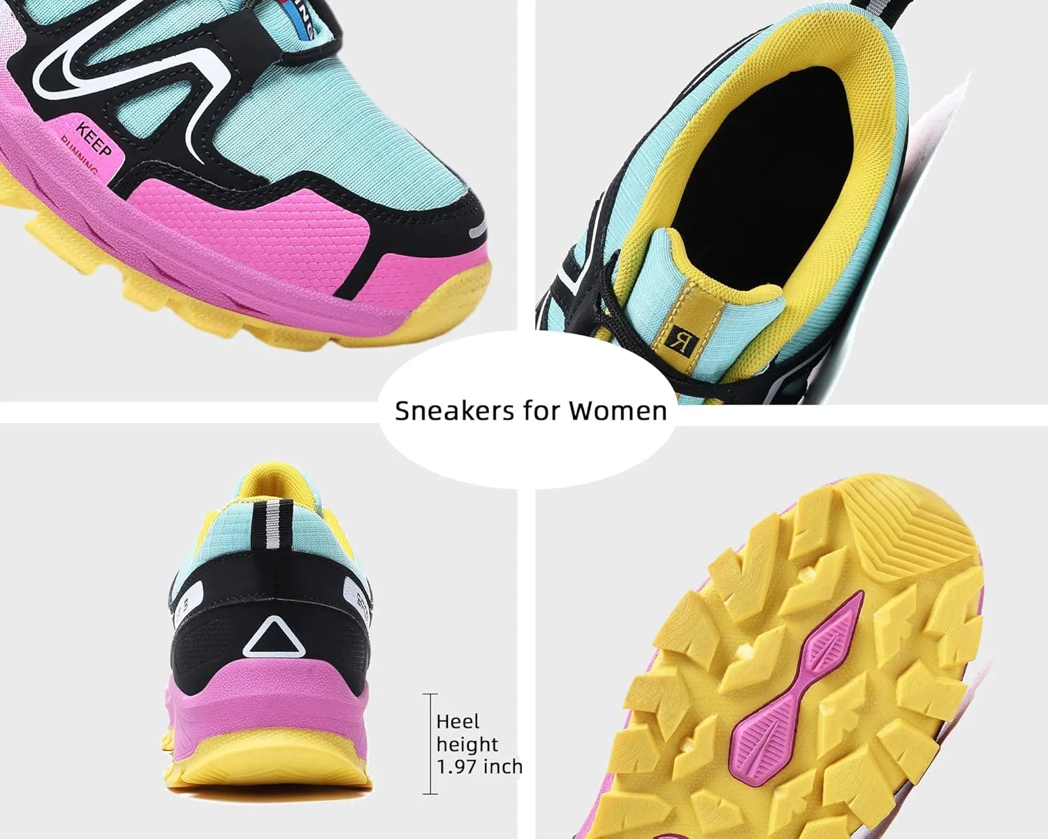 Women Fashion Sneakers Colorful Walking Leather Casual Shoes Lace-Up Non-Slip Lightweight Breathable Comfortable Running Tennis Platform Shoes for Women