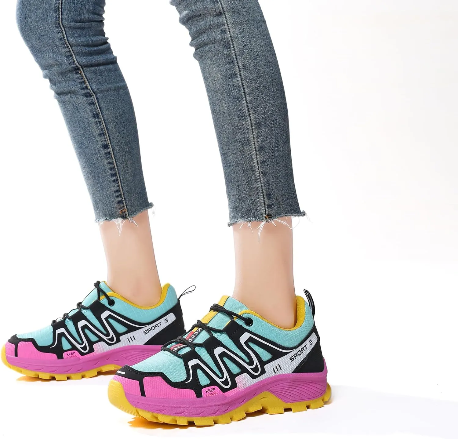 Women Fashion Sneakers Colorful Walking Leather Casual Shoes Lace-Up Non-Slip Lightweight Breathable Comfortable Running Tennis Platform Shoes for Women
