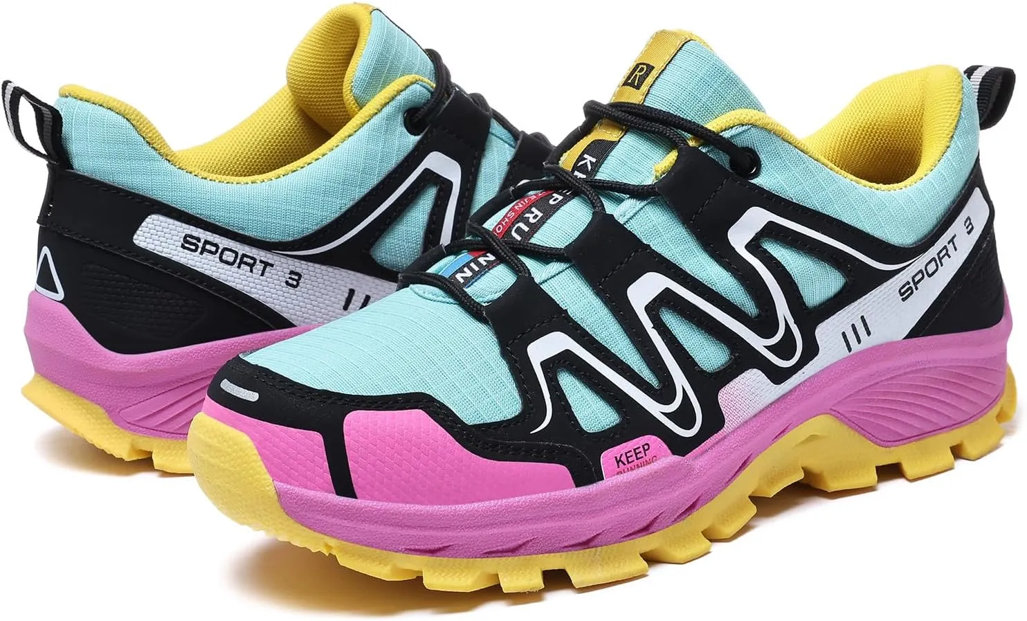 Women Fashion Sneakers Colorful Walking Leather Casual Shoes Lace-Up Non-Slip Lightweight Breathable Comfortable Running Tennis Platform Shoes for Women