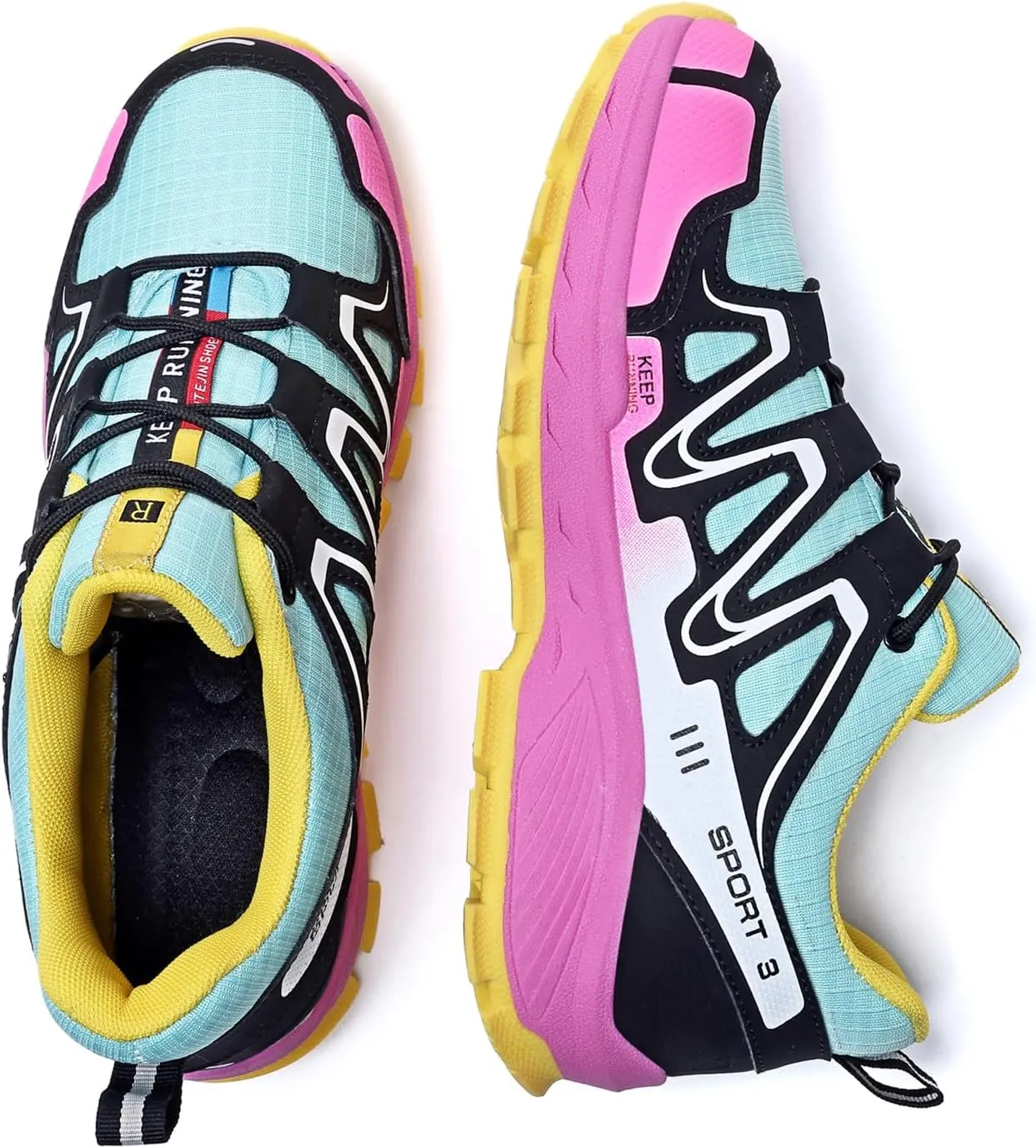 Women Fashion Sneakers Colorful Walking Leather Casual Shoes Lace-Up Non-Slip Lightweight Breathable Comfortable Running Tennis Platform Shoes for Women