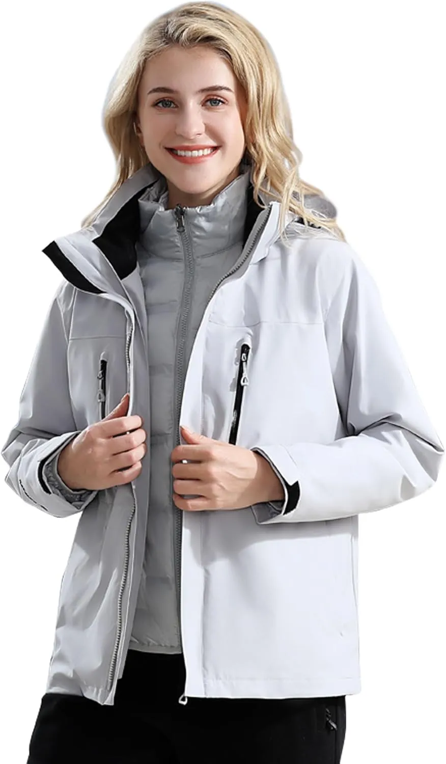 Women's 3-in-1 Waterproof Jacket Ski Jacket Winter Warm Waterproof Jacket