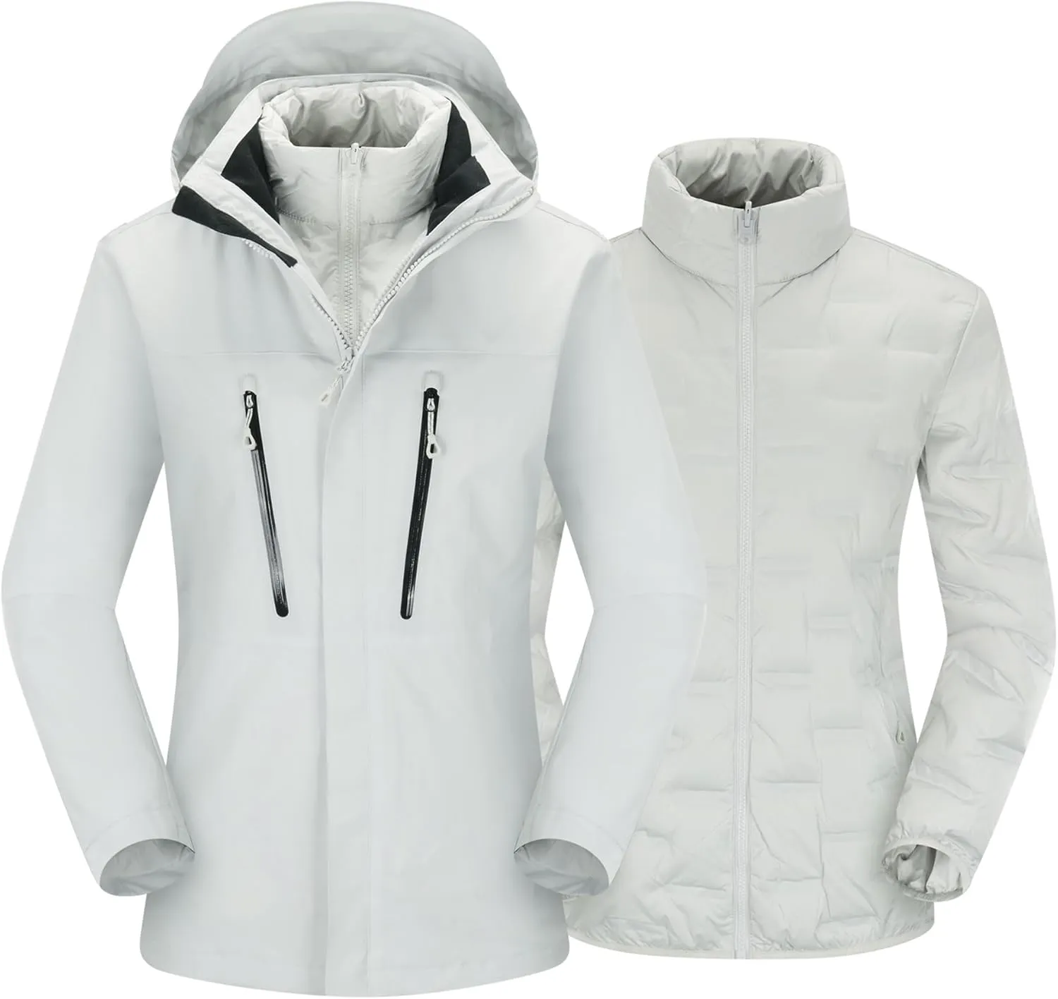 Women's 3-in-1 Waterproof Jacket Ski Jacket Winter Warm Waterproof Jacket