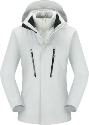 Women's 3-in-1 Waterproof Jacket Ski Jacket Winter Warm Waterproof Jacket