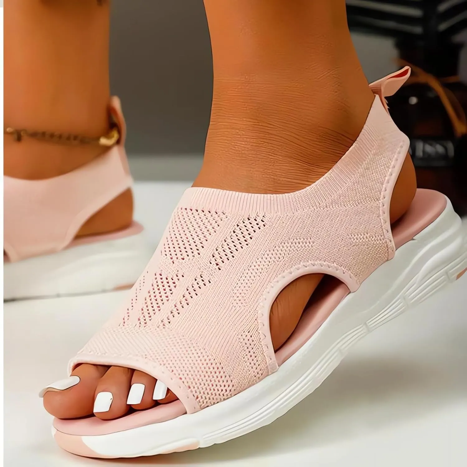Women's Breathable Orthopedic Sandals Comfortable Walking Tennis Shoes Arch Support Wide Fit Plantar Fasciitis Sport Athletic Hiking Outdoor Active Summer Dressy Soft Mat Diabetic Sandals
