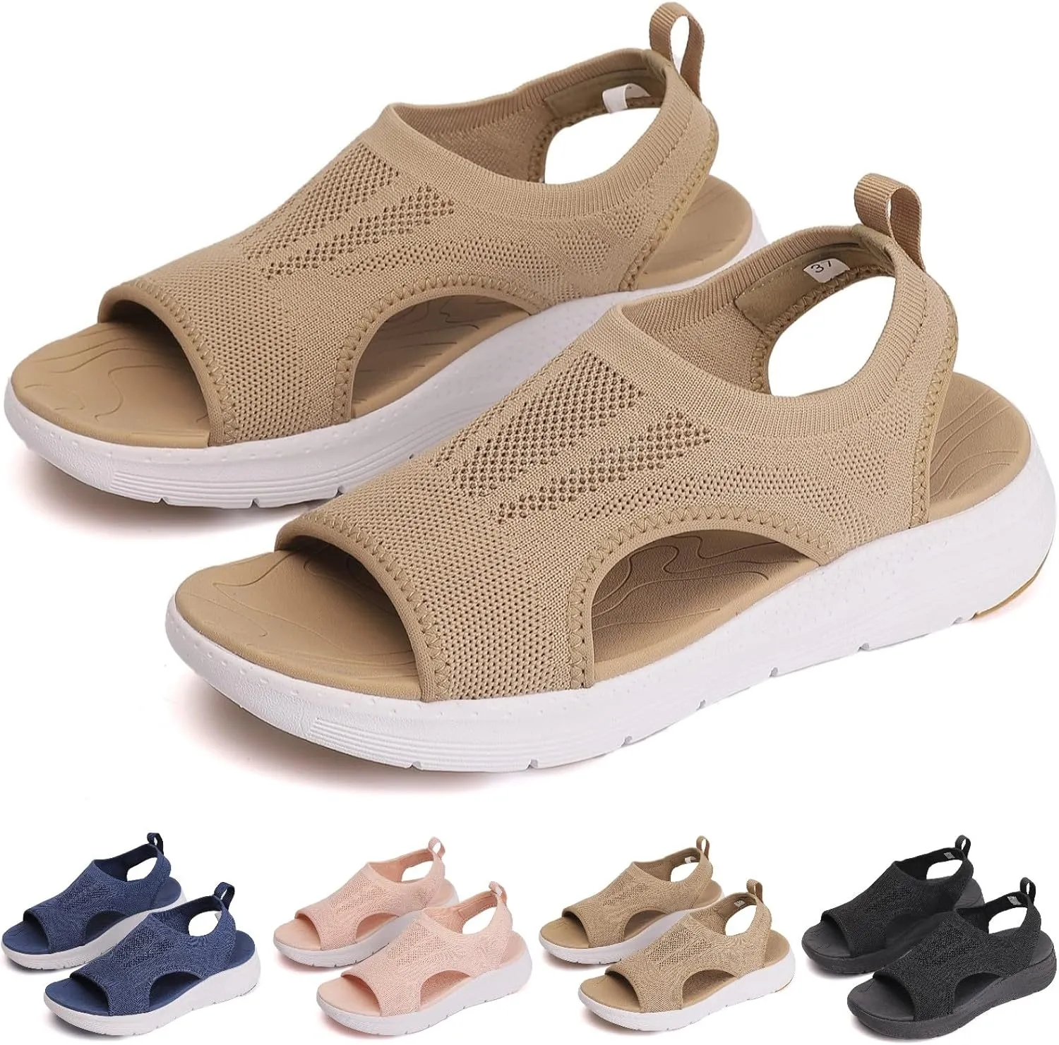 Women's Breathable Orthopedic Sandals Comfortable Walking Tennis Shoes Arch Support Wide Fit Plantar Fasciitis Sport Athletic Hiking Outdoor Active Summer Dressy Soft Mat Diabetic Sandals