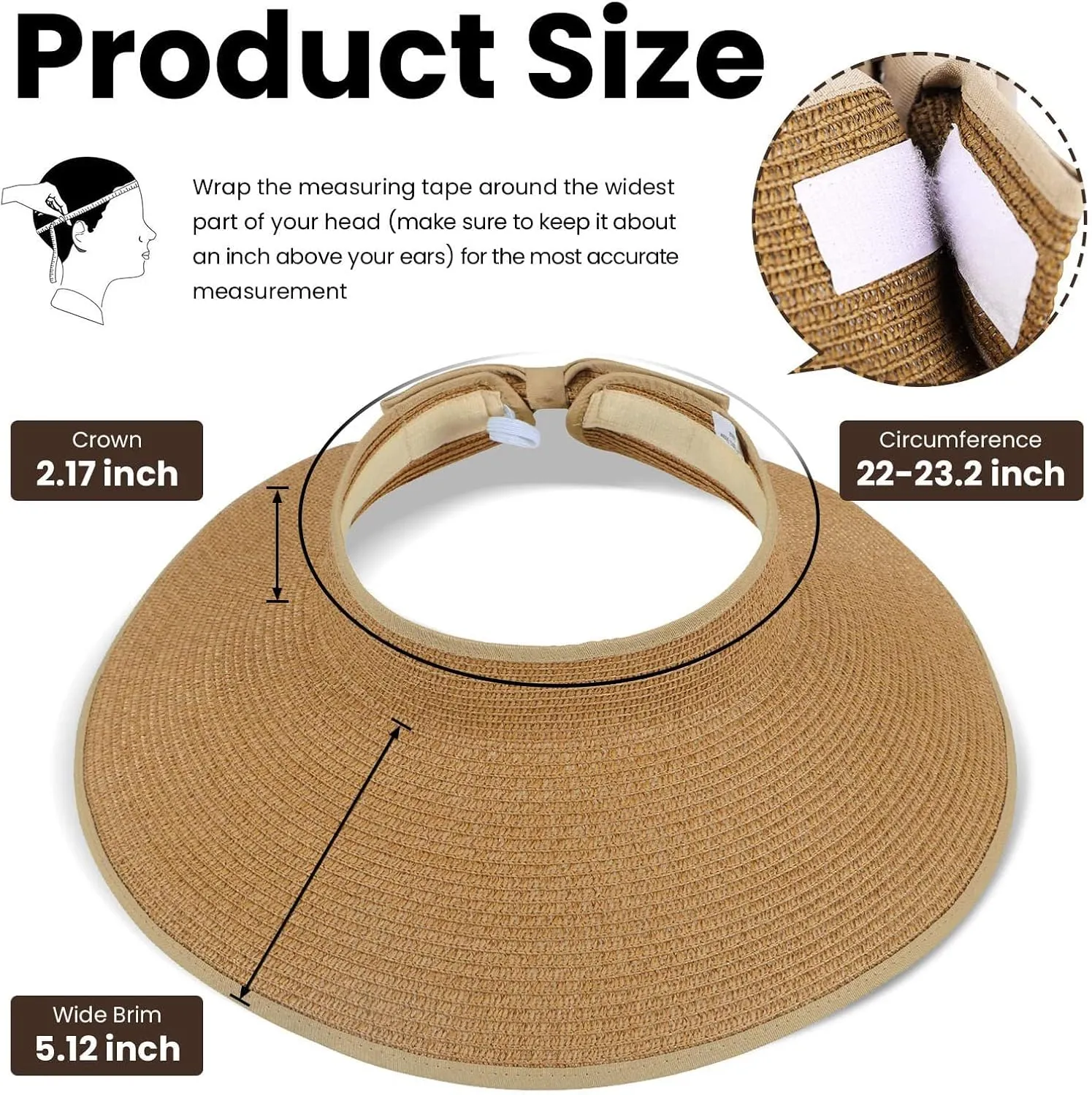 Womens Outdoor Beach Sun Hat Wide-Brim Summer Straw Hat