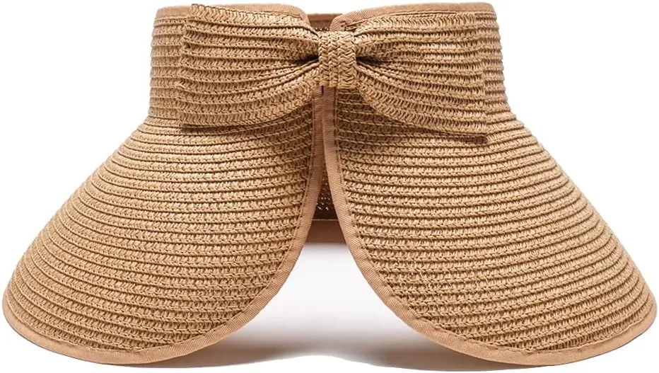 Womens Outdoor Beach Sun Hat Wide-Brim Summer Straw Hat