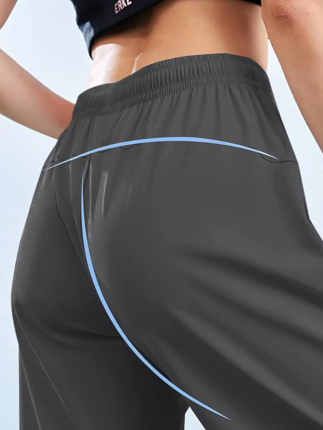 Women's Outdoor Hiking Pants Lightweight Comfortable Breathable Quick Dry Stretchy Running Athletic Pants with Zipper Pocket