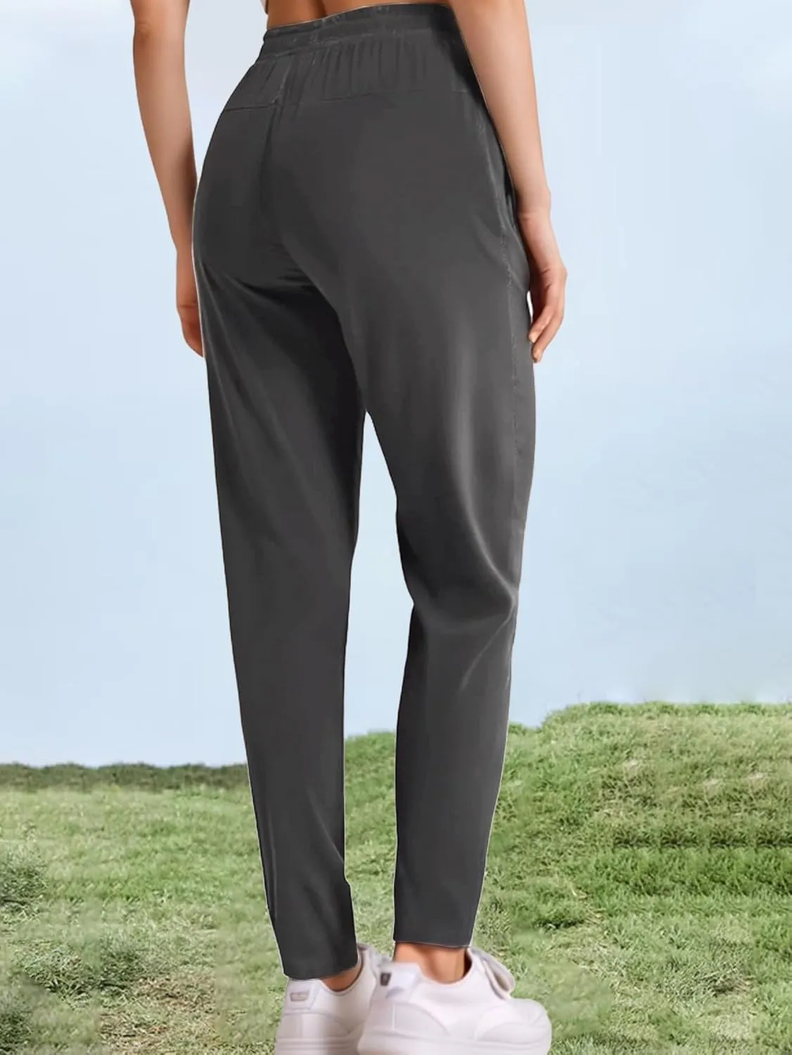 Women's Outdoor Hiking Pants Lightweight Comfortable Breathable Quick Dry Stretchy Running Athletic Pants with Zipper Pocket