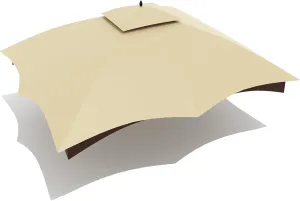 Wonwon Gazebo Replacement Canopy Top Cover 10X12 Double Tiered Canopy Roof for Lowe's Allen Roth Gazebo Model #GF-12S004BTO/GF-12S004B-1 (Beige), Beige-12ft-ZPD