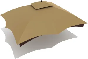 Wonwon Gazebo Replacement Canopy Top Cover 10X12 Double Tiered Canopy Roof for Lowe's Allen Roth Gazebo Model #GF-12S004BTO/GF-12S004B-1 (Khaki)