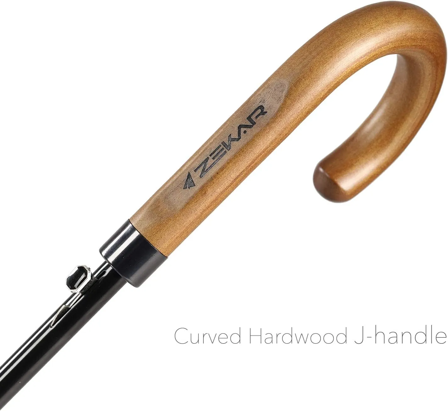 Wooden J-Handle Umbrella, 54/62 / 68 inch, UV & Classic Versions, Large Windproof Stick Umbrella, Auto Open for Men and Women Golf umbrella (white, 54”Black-pack-of-2)