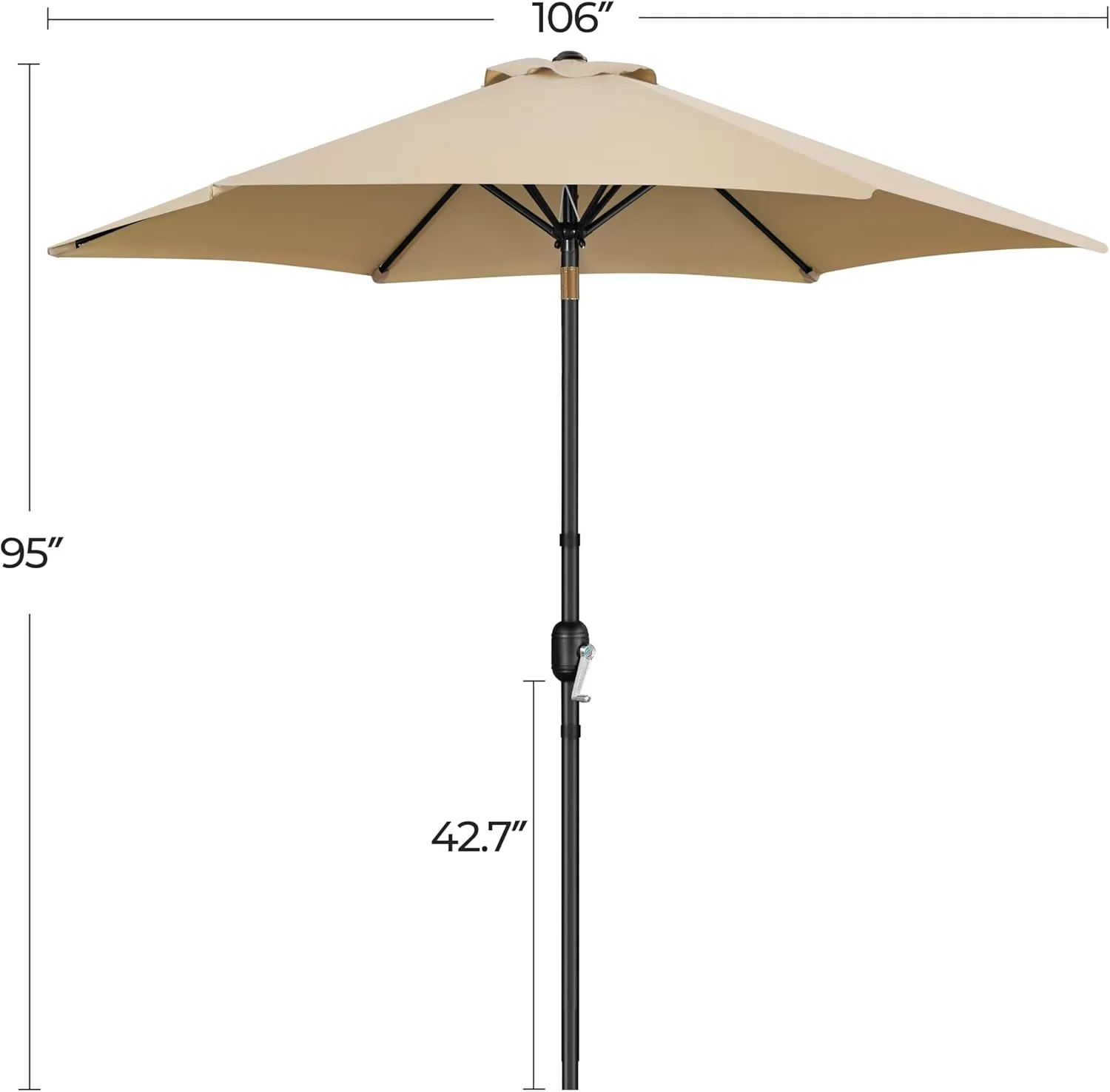 Yaheetech 9FT Outdoor Patio Umbrella, Outdoor Table Umbrella with Push Button Tilt and Crank, Yard Sun Shade, UV Protection Waterproof for Garden/Deck/Backyard/Pool