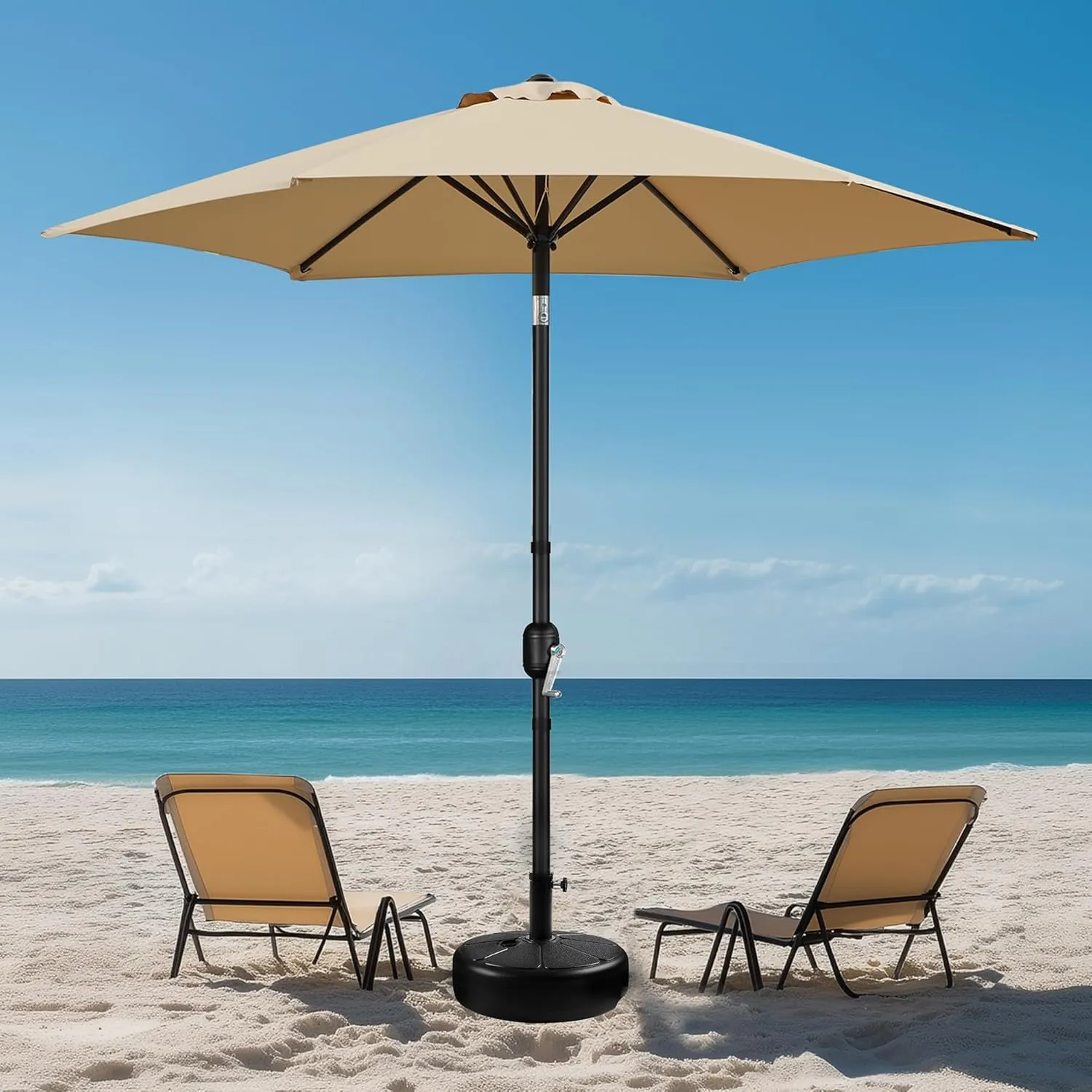 Yaheetech 9FT Outdoor Patio Umbrella, Outdoor Table Umbrella with Push Button Tilt and Crank, Yard Sun Shade, UV Protection Waterproof for Garden/Deck/Backyard/Pool