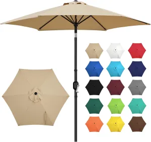 Yaheetech 9FT Outdoor Patio Umbrella, Outdoor Table Umbrella with Push Button Tilt and Crank, Yard Sun Shade, UV Protection Waterproof for Garden/Deck/Backyard/Pool