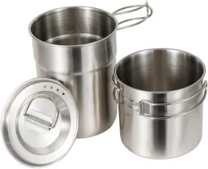 YARNOW 304 Steel Portable Camping Cup Set Foldable Hiking Cups Handle for Bbq Picnic