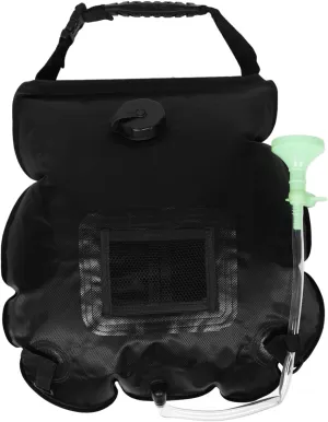 YARNOW Solar Shower Bag 20l Camping Portable Outdoor Bathing Kit with Removable Hose Switchable Shower Head