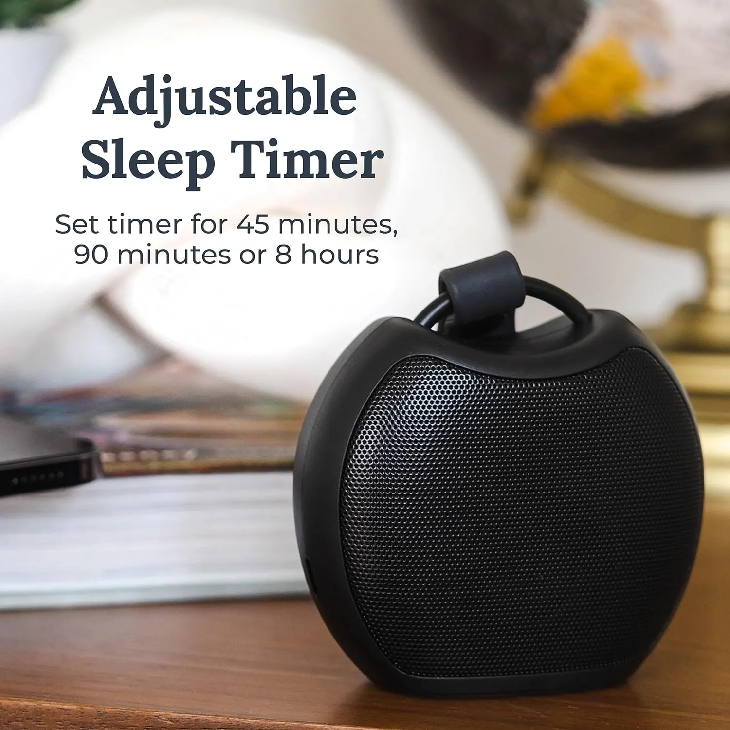 Yogasleep Rohm  Travel White Noise Machine, with Wireless Speaker & Charging, 20 Soothing Natural Sounds, Noise Canceling for Sleep Aid, Office Privacy & Meditation, Compact Size (Black)