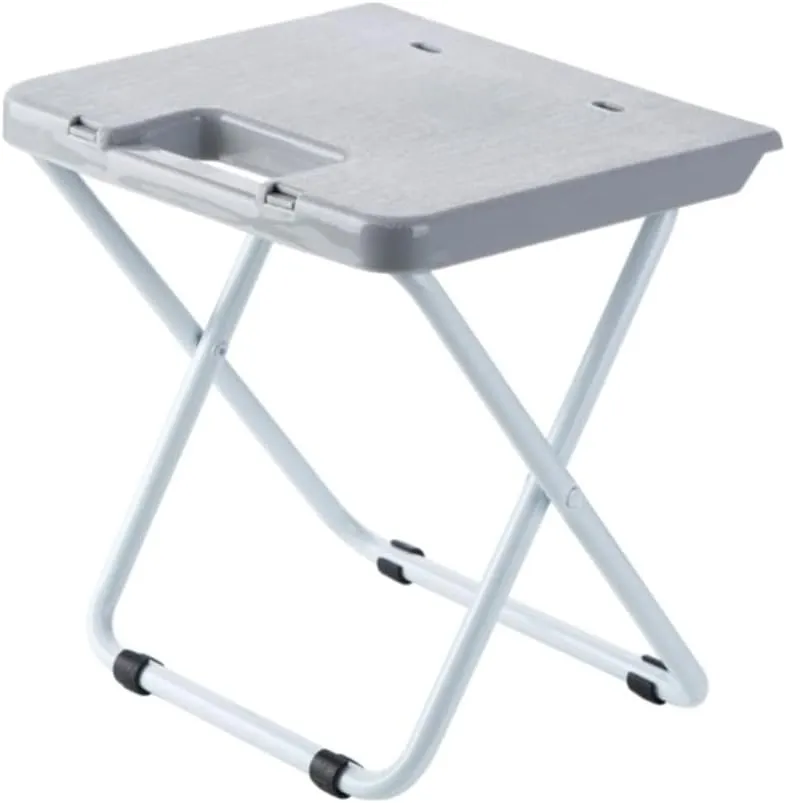 Yosogo Portable Folding Stool, 10” Lightweight Compact Collapsible Chair, Heavy Duty PP, Steel Frame Legs, 250lbs Capacity, Outdoor Travel, Beach, Fishing, BBQ, Camping, Hiking, Picnic, 1 Pack Gray