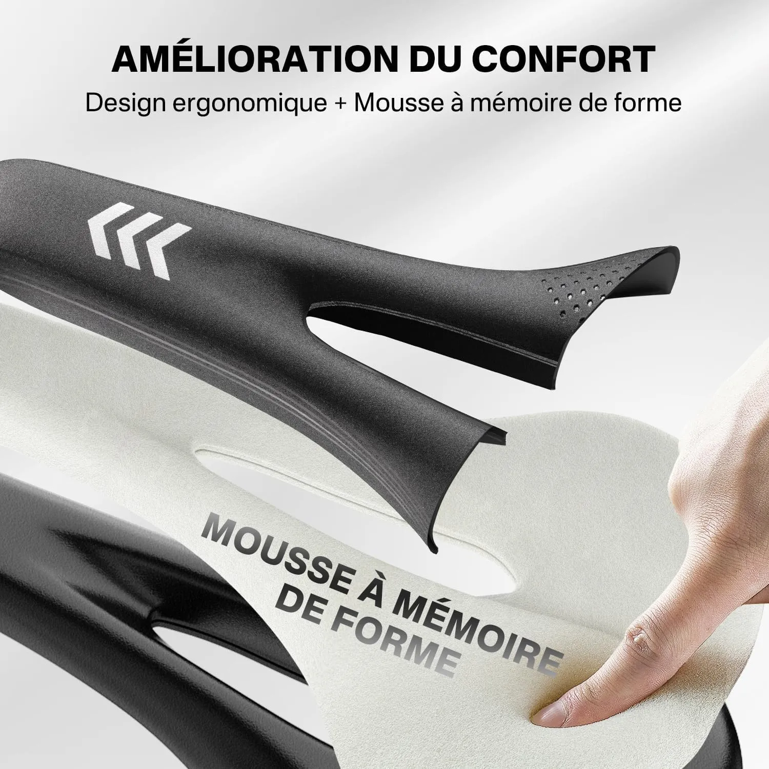 YOUNGDO Waterproof Bike Saddle with Memory Foam, Comfort Bicycle Saddle Seat Cushion Universal Fit, Shock Absorbing fit Peloton Bike Mountain Bike Road Bike Exercise Bike for Men and Women