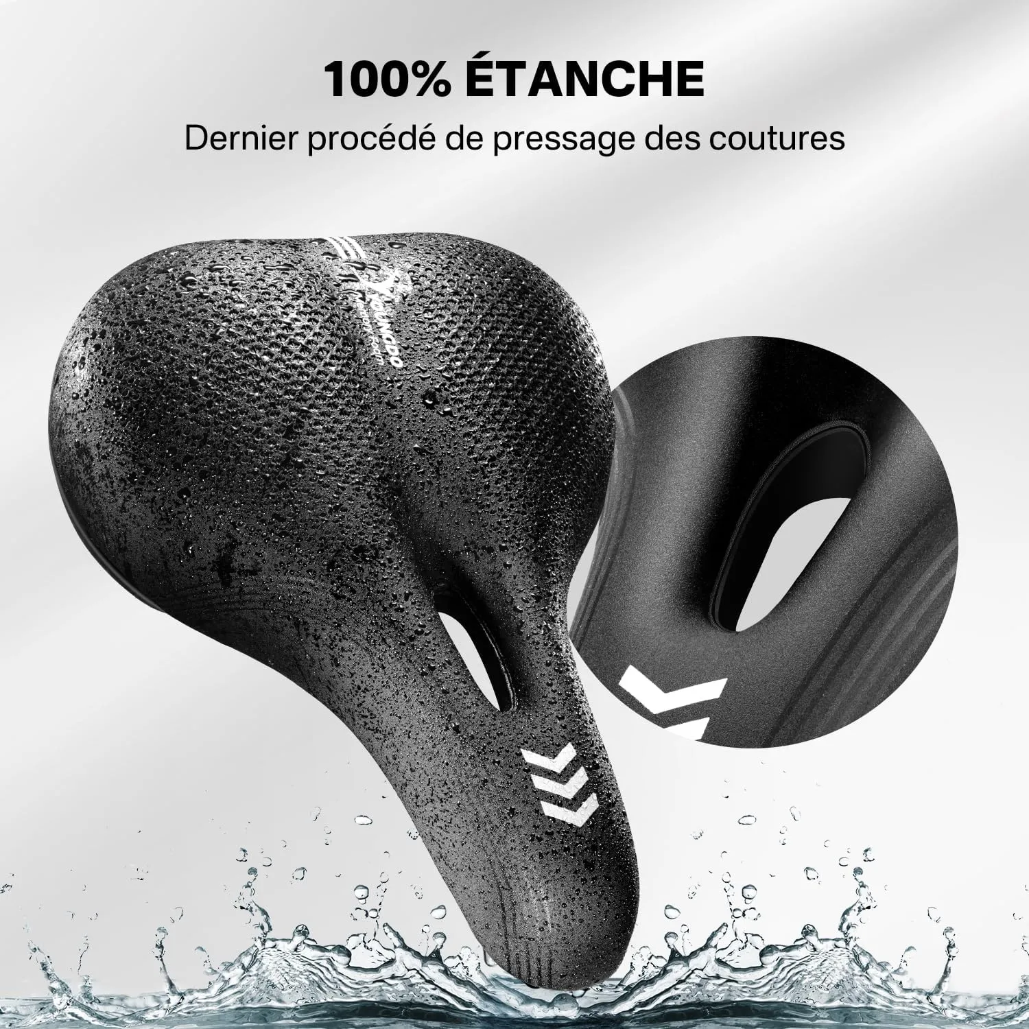 YOUNGDO Waterproof Bike Saddle with Memory Foam, Comfort Bicycle Saddle Seat Cushion Universal Fit, Shock Absorbing fit Peloton Bike Mountain Bike Road Bike Exercise Bike for Men and Women