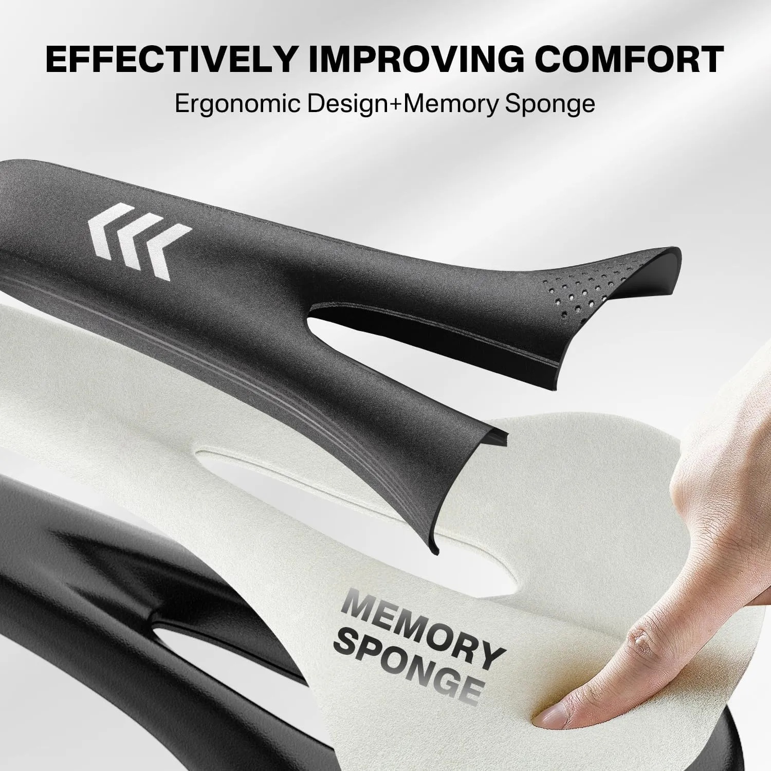 YOUNGDO Waterproof Bike Saddle with Memory Foam, Comfort Bicycle Saddle Seat Cushion Universal Fit, Shock Absorbing fit Peloton Bike Mountain Bike Road Bike Exercise Bike for Men and Women