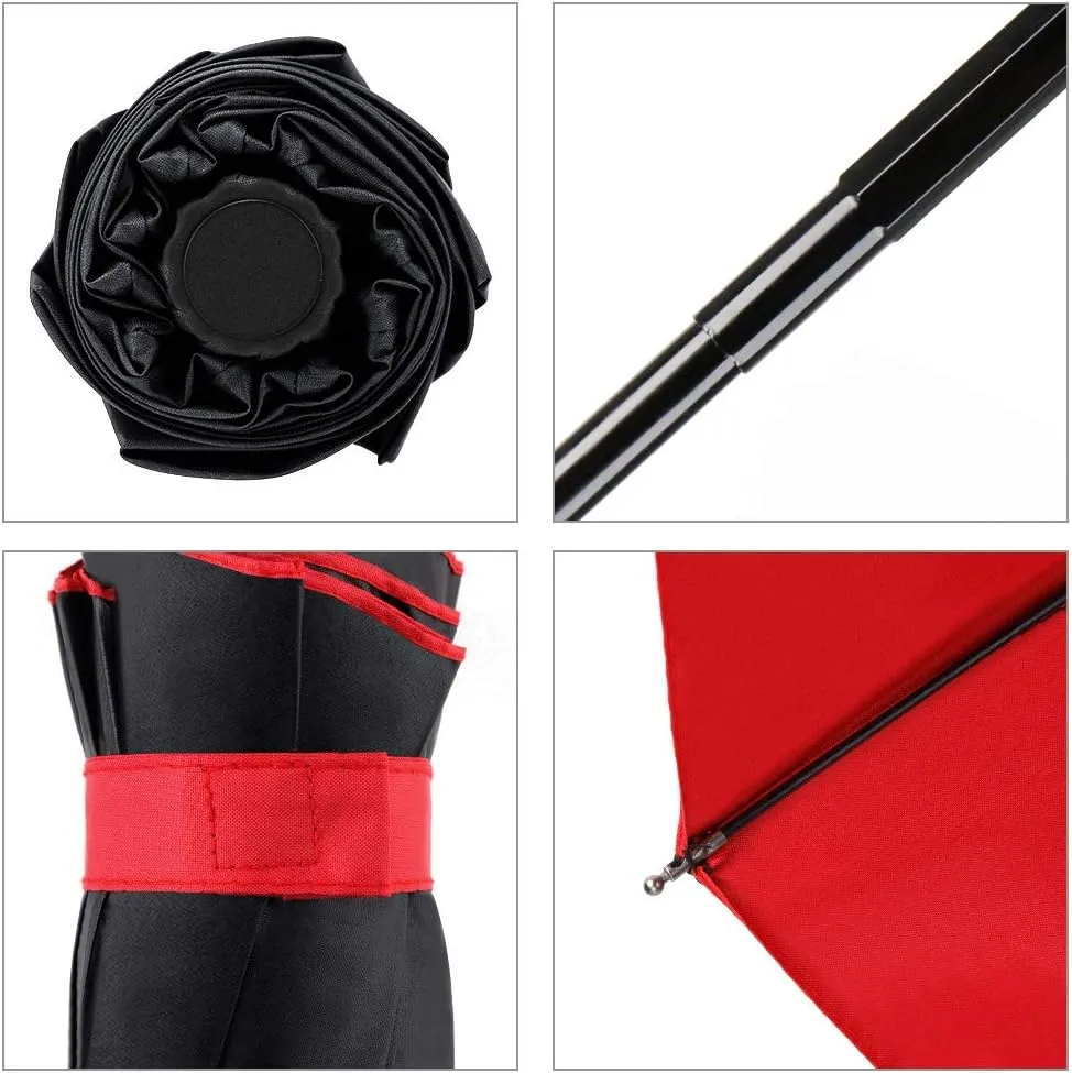 YumSur Compact Travel Umbrella - Windproof, Reinforced Canopy, Tested in 60mph Winds, Strong Reinforced Windproof Umbrella, One Touch Auto Open/Close for Men & Women