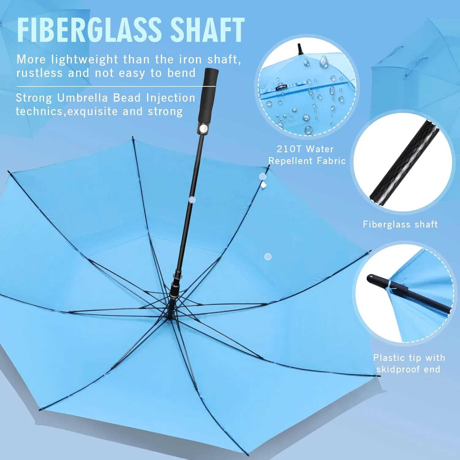 ZOMAKE Automatic Open Extra Large Golf Umbrella 51/54/62/68 Inch, Double Canopy Vented Windproof Oversize Stick Umbrellas for Rain