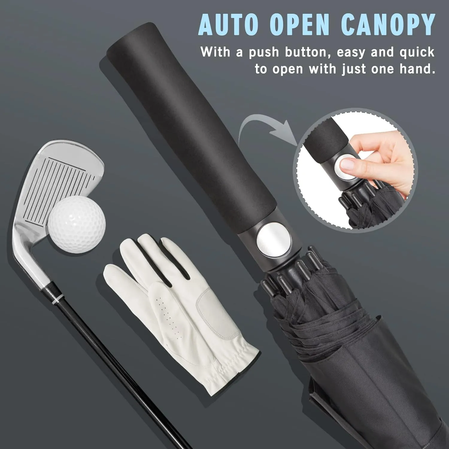 ZOMAKE Automatic Open Extra Large Golf Umbrella 51/54/62/68 Inch, Double Canopy Vented Windproof Oversize Stick Umbrellas for Rain