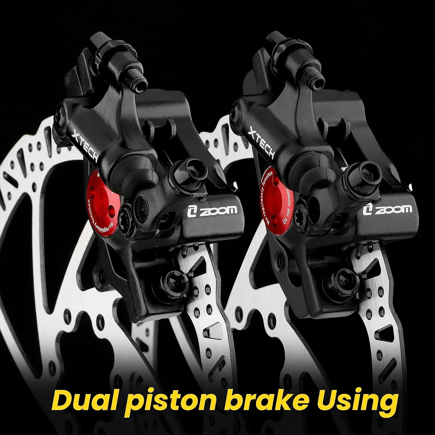 Zoom Hydraulic Disc Brake Calipers: HB-100 MTB Bike Disc Brakes Front & Rear Caliper Set for Mountain, Road Bicycle and E-Bike